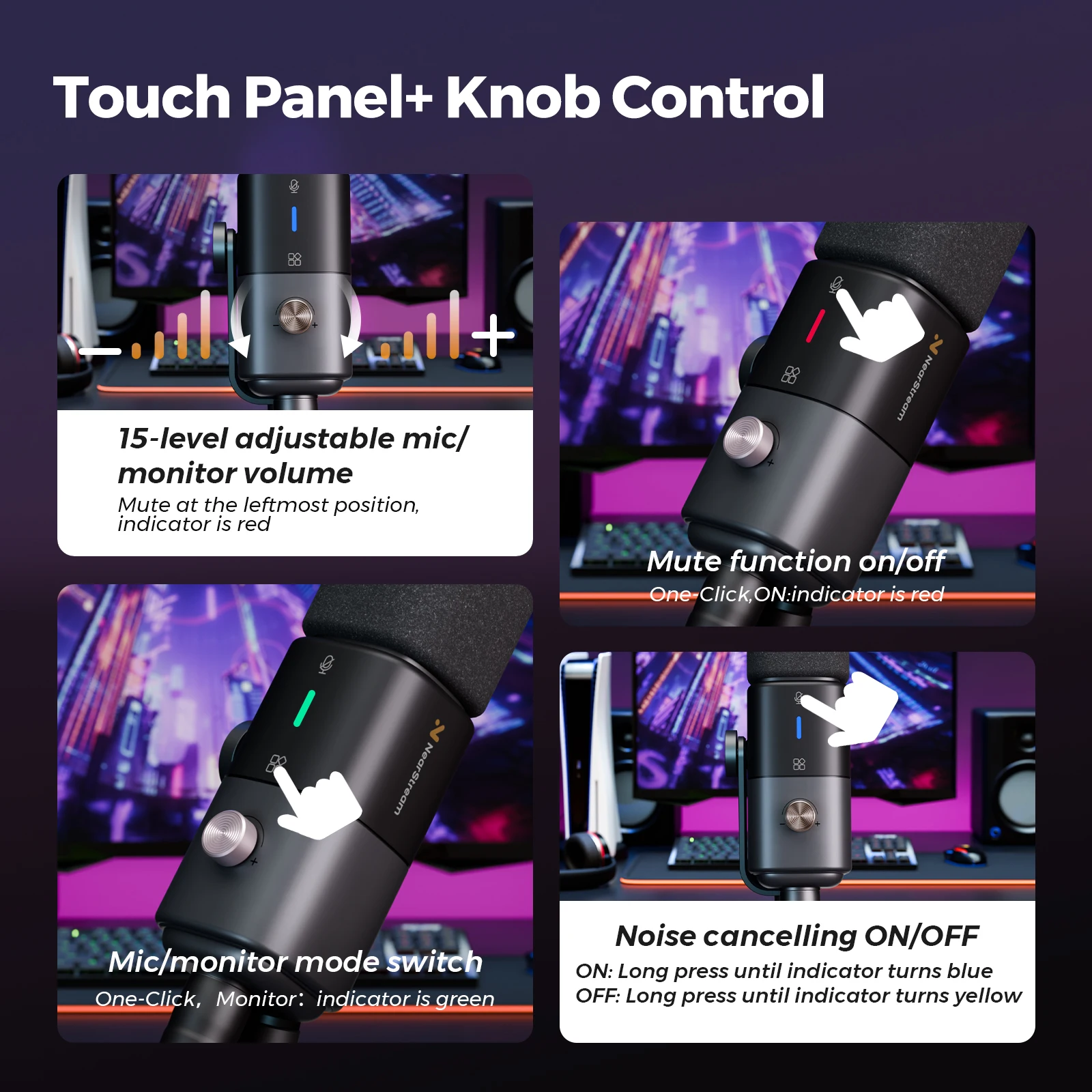 NearStream USB XLR Condenser Mic Boom Arm Plug-and-Play Professional Microphone pc for Streaming Podcast Studio set Recording - Image 5