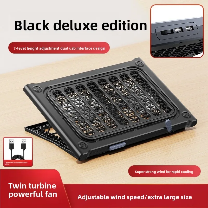 17 inch gaming laptop cooler, turbocharged dual fan, two USB ports, 1800+10% RPM laptop cooling pad, laptop stand - Image 6