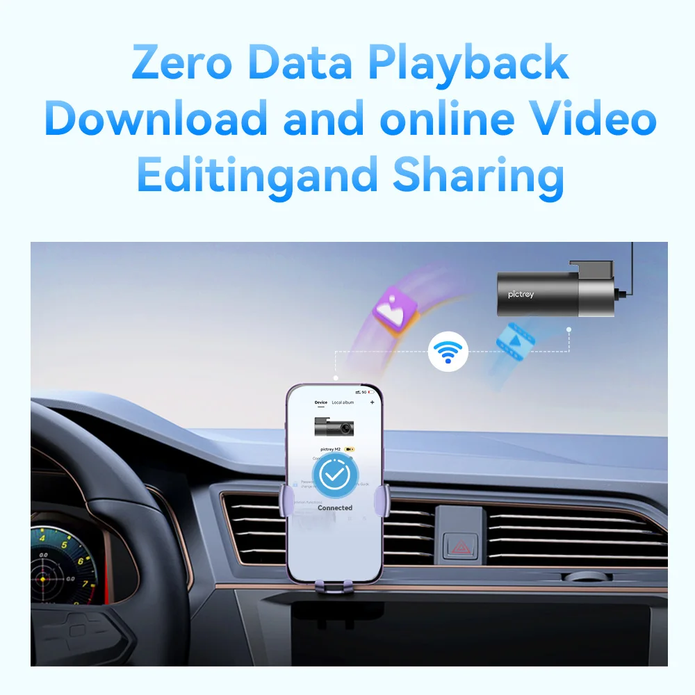 Pictrey M2 2K Dash Cam 330° Rotatable Car DVR Support Night Vision Smart Voice Control 24H Parking Monitor - Image 6