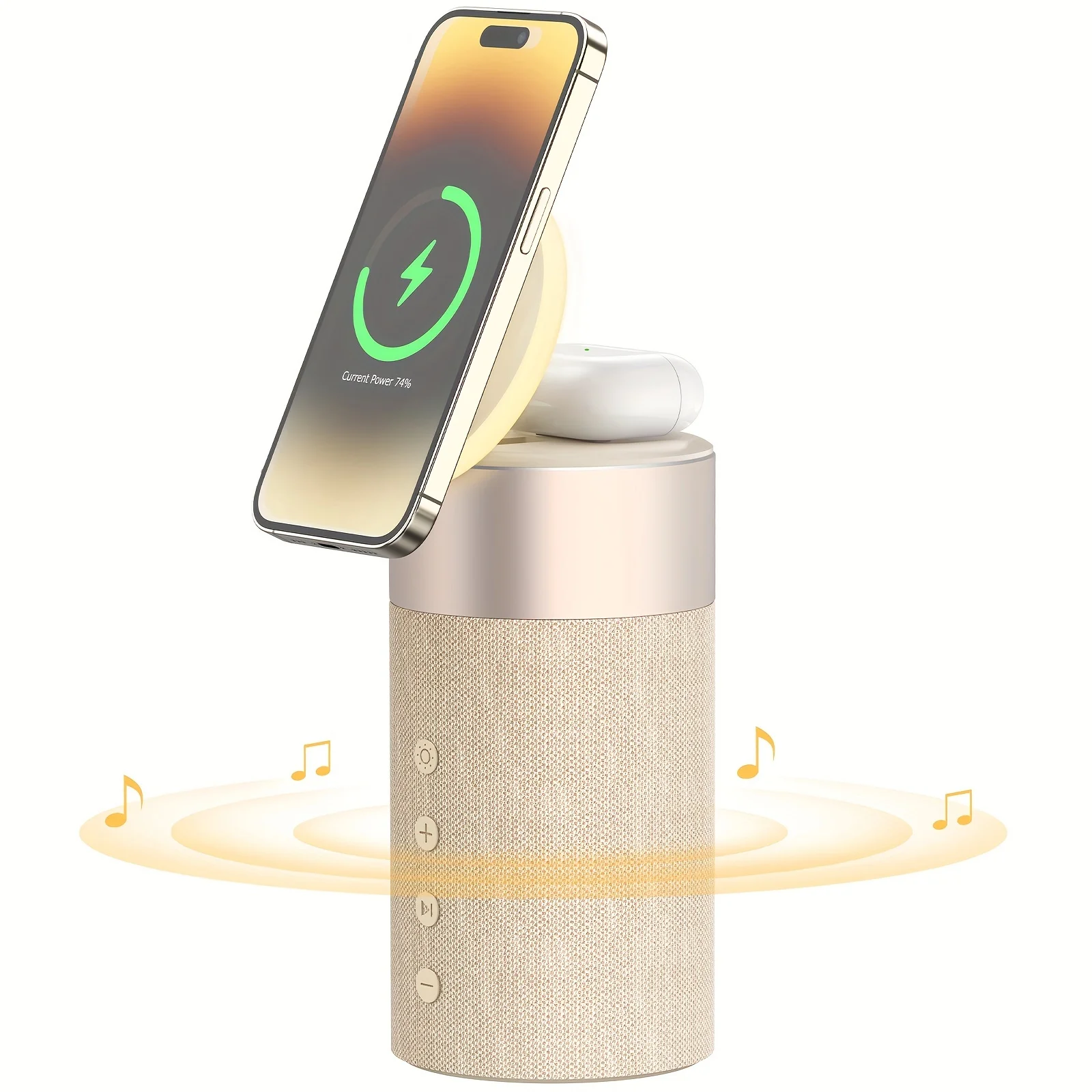4-in-1 Magnetic Wireless Charger & Bluetooth Speaker with Night Light - Perfect Gift for IPhone XIAOMI HUAWEI Samsung & AirPods - Image 6
