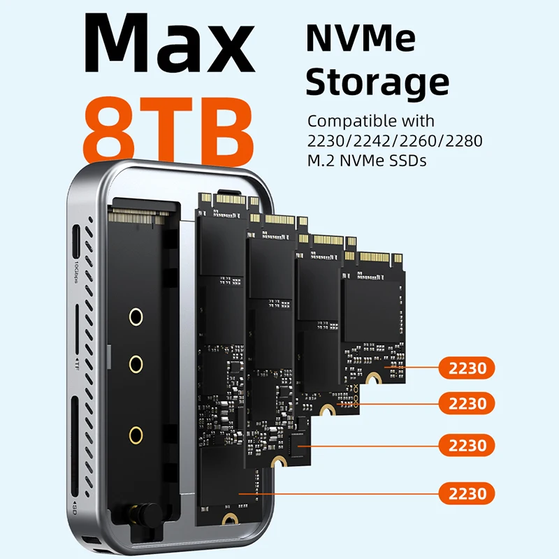 CABLETIME 7 IN 1 USB C HUB with NVMe SSD Magnetic 4K ProRes Video Recording SD/TF 3.0 Strong Magnetic Attachment for iPhone 17 - Image 5