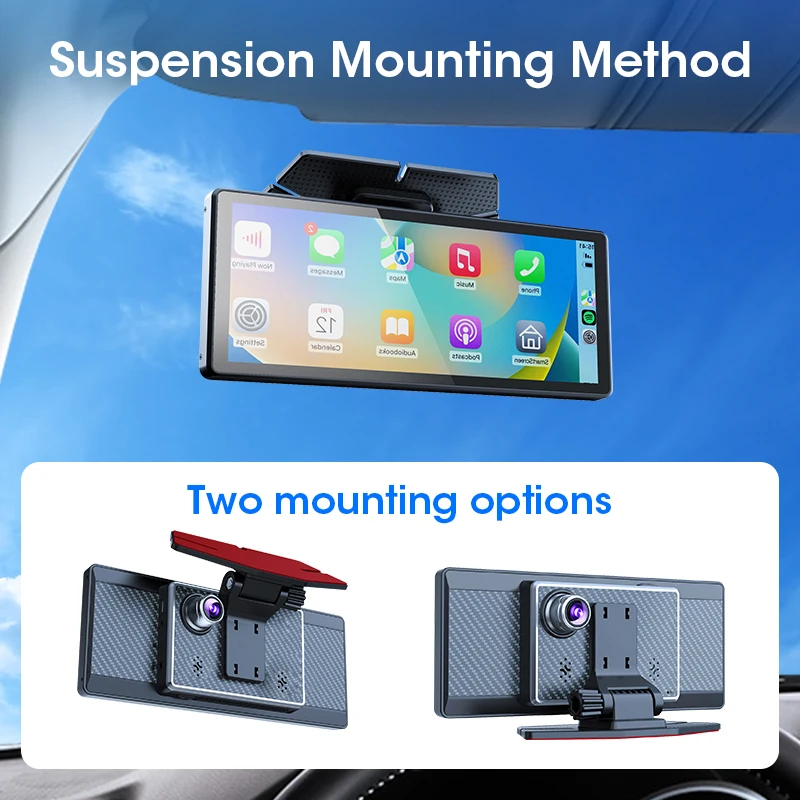 Vtopek 8.1 Inch 2.5K Dash Cam Wireless Carplay Android Auto Car DVR WiFi GPS Navigation Rearview Camera Dashboard Video Recorder - Image 6