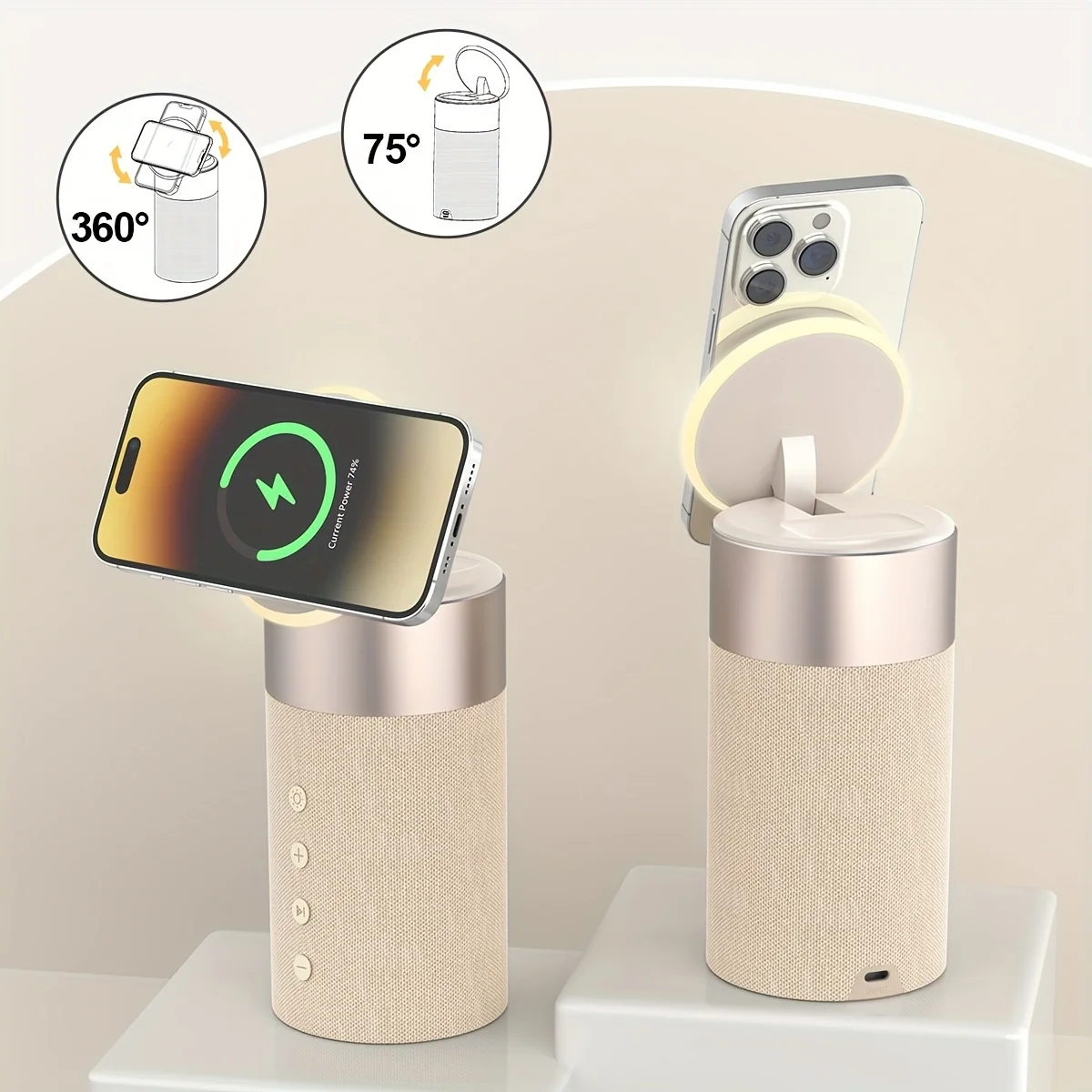 4-in-1 Magnetic Wireless Charger & Bluetooth Speaker with Night Light - Perfect Gift for IPhone XIAOMI HUAWEI Samsung & AirPods