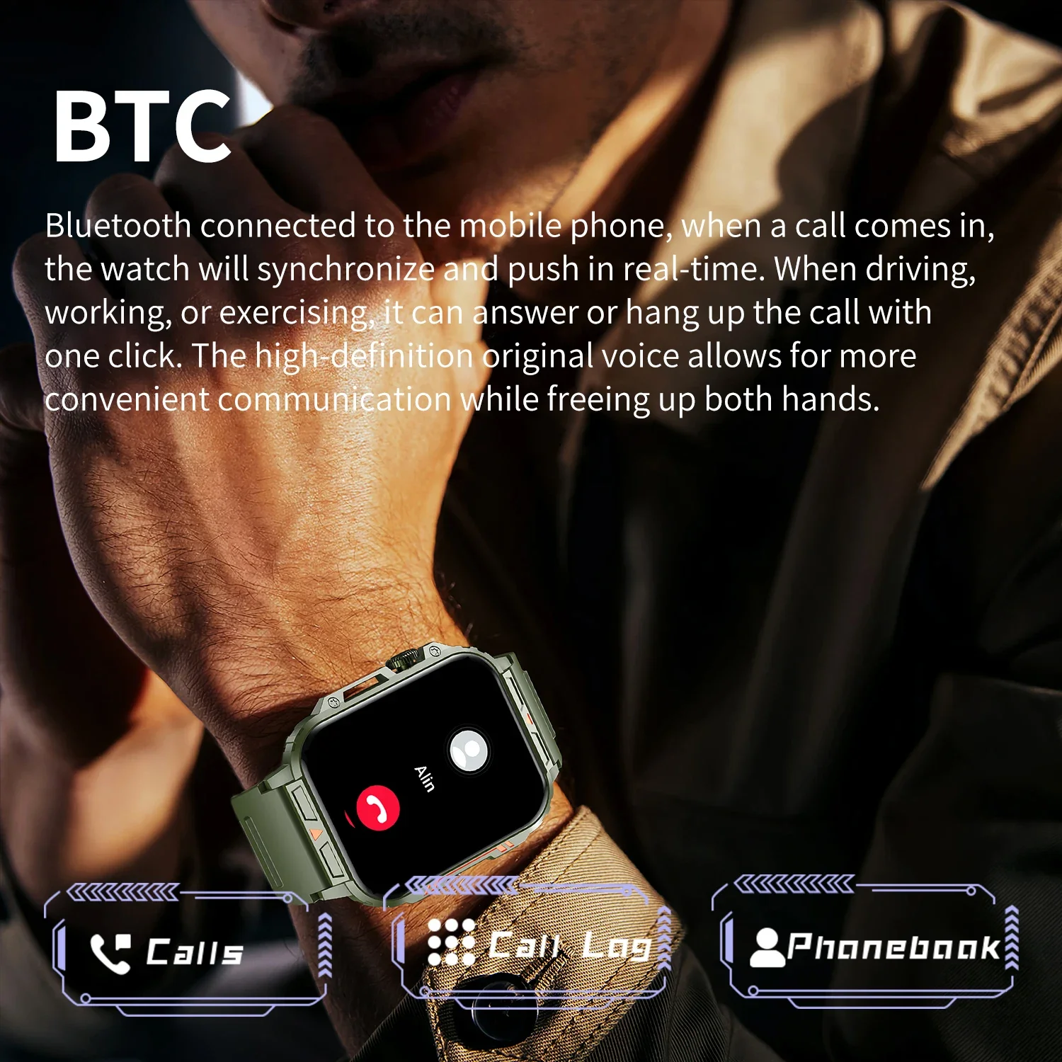 Military Men Smart Watch Health Monitor Wireless Call Smartwatch Fitness IP68 Waterproof Sports Watches for Women Android 2025 - Image 4