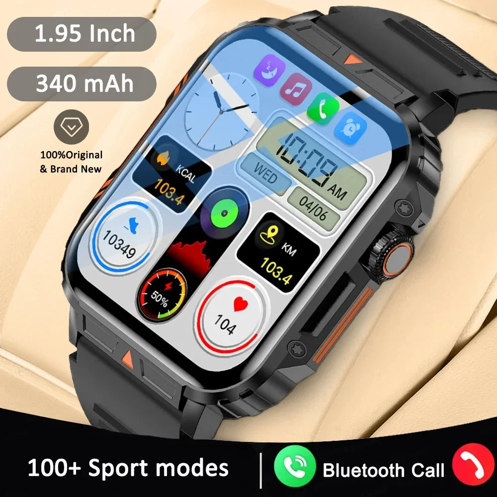 Military Men Smart Watch Health Monitor Wireless Call Smartwatch Fitness IP68 Waterproof Sports Watches for Women Android 2025